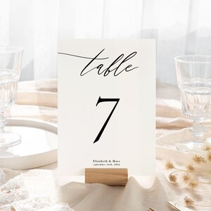 Wedding Table Numbers, Minimal Table Number Template, Elegant Table Number, Simple Wedding Table Number Cards Printable, Canva Template