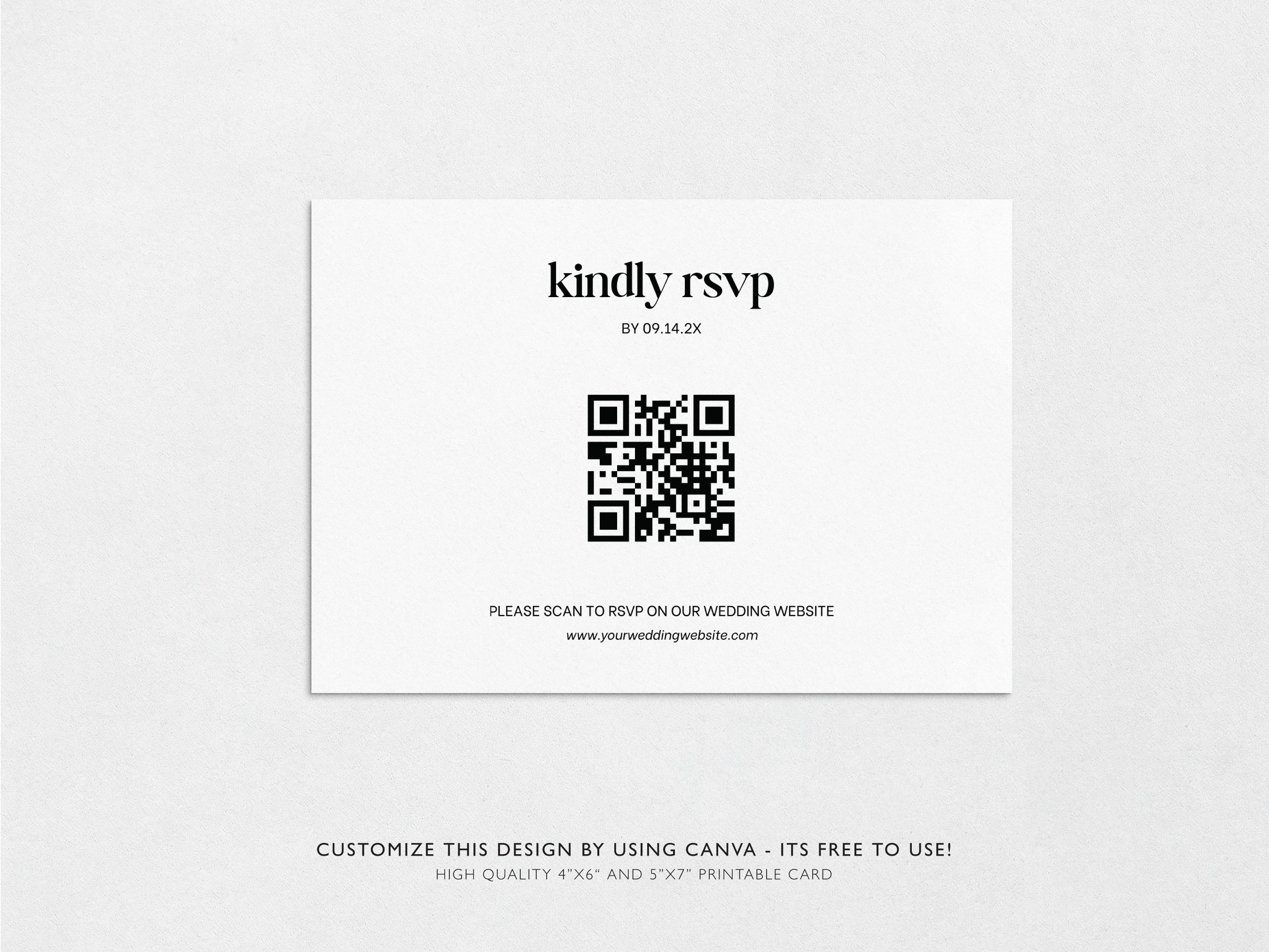 QR Code Response Card, Minimalist Wedding Reply Card, RSVP Online ...