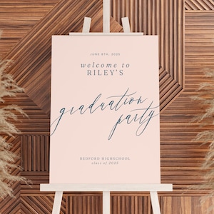 Graduation Party Sign, Graduation Welcome Sign, Graduation Sign, Sign for graduation, Class of 2025 Party Essentials, Canva Template