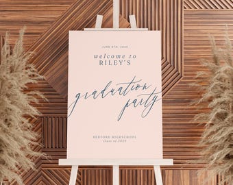 Personalized Graduation Party Welcome Sign: Class of 2026 (Canva Template)