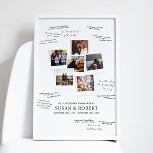 Anniversary Guest Book Alternative, Anniversary Sign, 50th Wedding Anniversary Guestbook, Milestone Party Sign, Canva Template