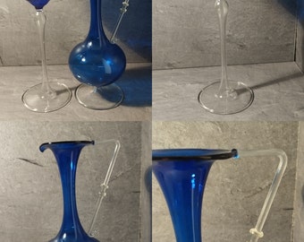 Decorative glasses blue retro style