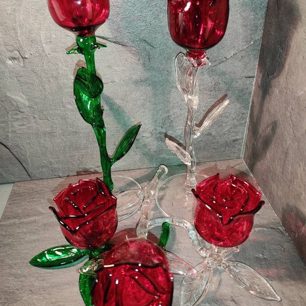 Rose made of glass