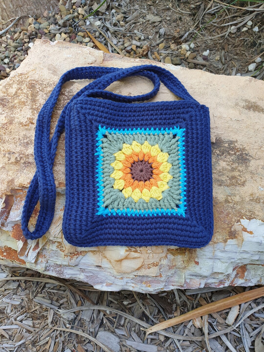 Sunflower Crochet Crossbody/ Shoulder Bag/ Purse Etsy