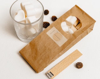 Nachhaltiges Kerzen Geschenk Set mit Holzdocht - DIY Bastelkit für Geburtstagsgeschenke