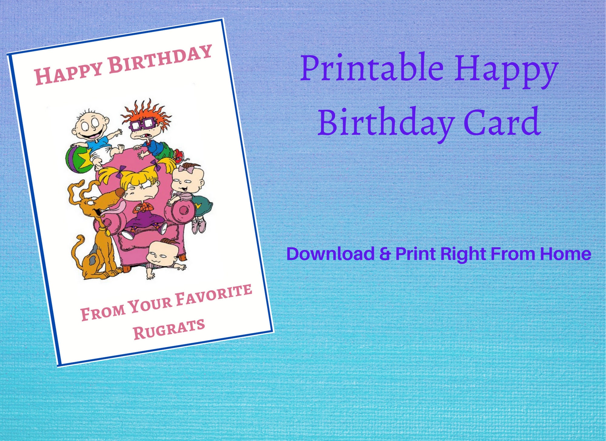 Rugrats Happy Birthday Printable Card | Etsy