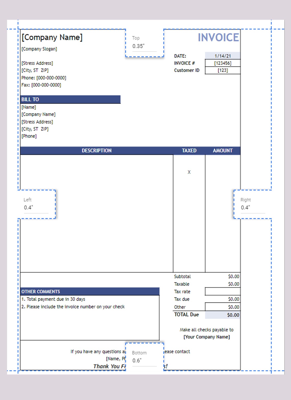 Simple editable excel invoice template auto calculation in excel format 