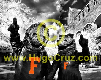 Albert & Alberta - Infrared Art Photography by Hugo Cruz - Ethereal Emotive University of Florida UF Gators Gator Iconic Alumni Statues