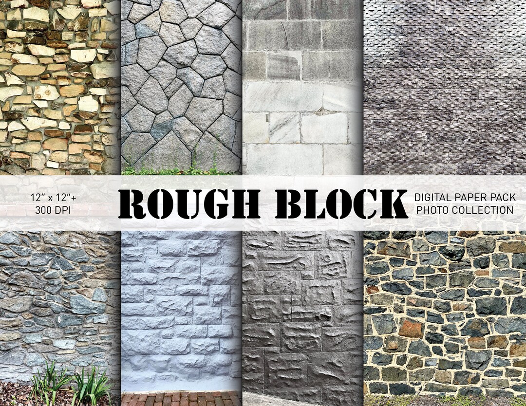 Digital ROUGH BLOCK Paper Pack | Printable Papers | Photography ...