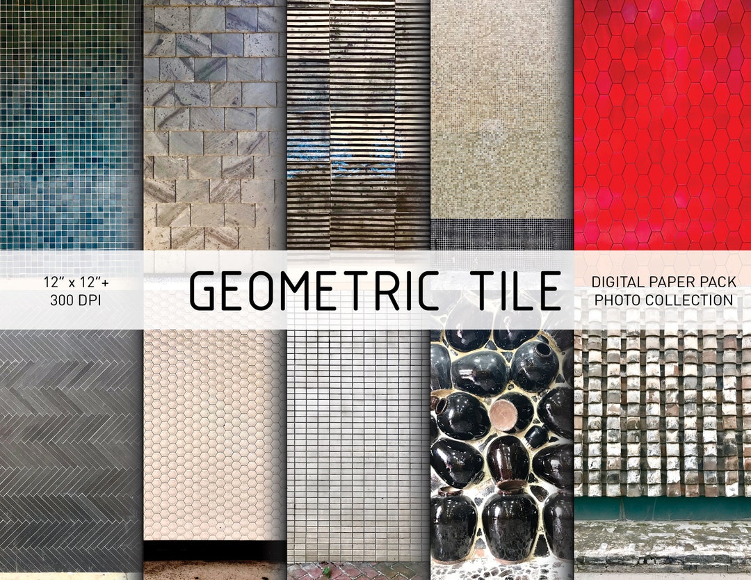 Tile Model Paper Digital GEOMETRIC TILE Paper Pack | Printable Papers | Photography ...