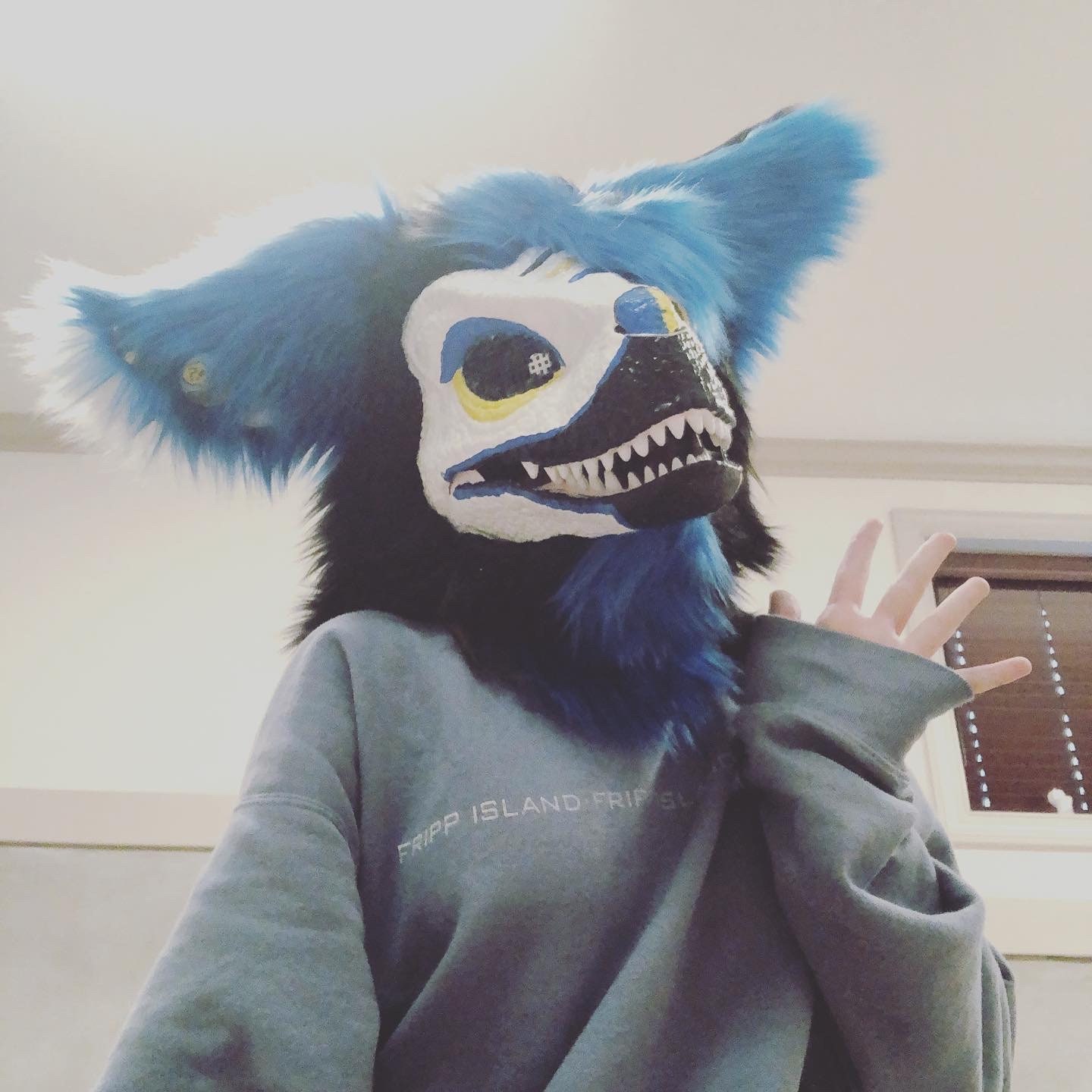 Furred raptor mask made to order Etsy