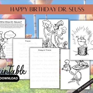 Dr. Seuss, Printable, Homeschool, Educational, Digital Download