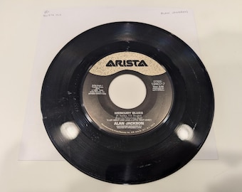 Alan Jackson "Mercury Blues / Chattahoochee (Club Mix)" Vinyl 7" Single (VG+ visual / strong VG+ play-grade)
