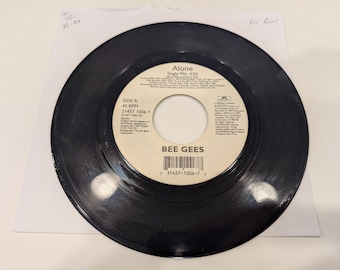 Bee Gees "Alone / How Deep Is Your Love" Vinyl 7" Single (Rare 1997 / 1977 promotional release; strong VG+ visual / EX play-grade)