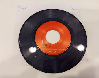 Janet Jackson "Together Again / Got Til It's Gone" Vinyl 7" Single (45rpm; label misprint says 33 1/3; Very Rare; strong VG+; play-graded)