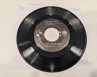 Chris De Burgh "Lady In Red / Visions" Vinyl 7" Single (EX+ side A / strong VG+ side B)