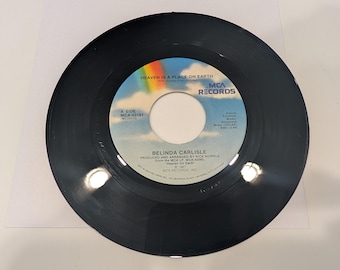 Belinda Carlisle "Heaven Is A Place On Earth / We Can Change" Vinyl 7" Single (EX+ side A / strong VG+ side B)