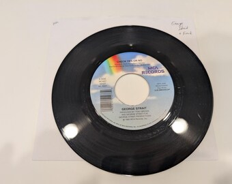 George Strait "Check Yes Or No / Fly Me To The Moon (In Other Words) feat. Frank Sinatra" Vinyl 7" Single (NM- disc*; **Collector Grade**)