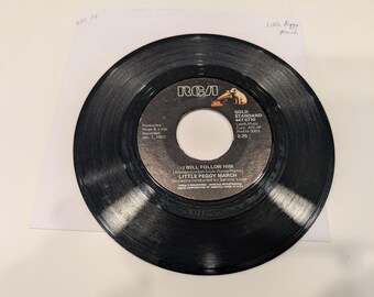 Little Peggy March "I Will Follow Him / Hello Heartache, Goodbye Love" Vinyl 7" Single (strong VG+ side A / EX side B)