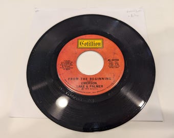 Emerson, Lake & Palmer / ELP "From The Beginning / Living Sin" Vinyl 7" Single (Thick pressing!; NM- disc; **Collector Grade**)