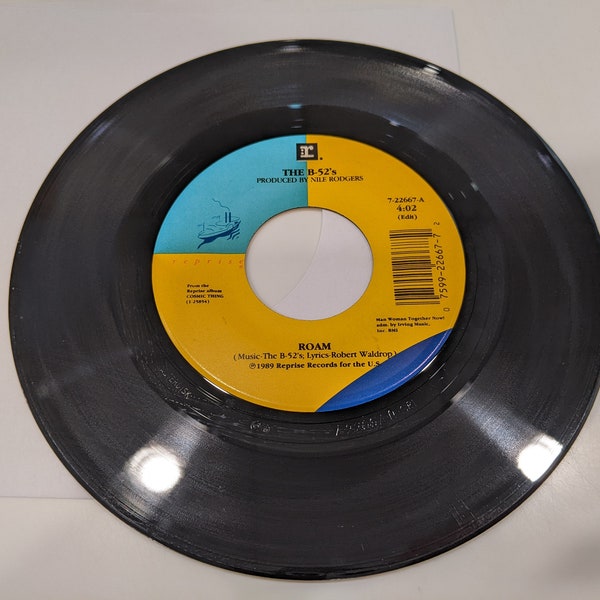 B-52's "Roam / Bushfire" Vinyl 7" Single (NM A-side / EX B-side; **Collector Grade**)