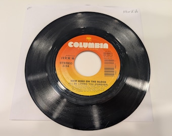 New Kids On The Block "I'll Be Loving You (Forever) / I'll Be Loving You (Forever - Instr.)" Vinyl 7" Single (NM- disc; **Collector Grade**)