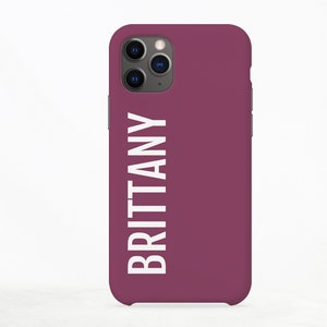 Customised purple iPhone 13 Pro Max case, custom name iPhone 12 Pro Max case, iPhone 11 Mini case gift for girls