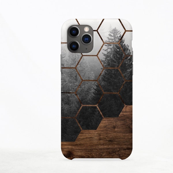 Wood forest trees iPhone 15 Pro Max case, iPhone 14 Pro Max case, misty forest iPhone 13 case, iPhone 12 case gift for men