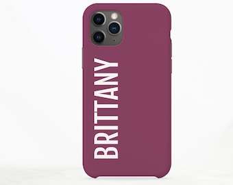 Customised purple iPhone 13 Pro Max case, custom name iPhone 12 Pro Max case, iPhone 11 Mini case gift for girls