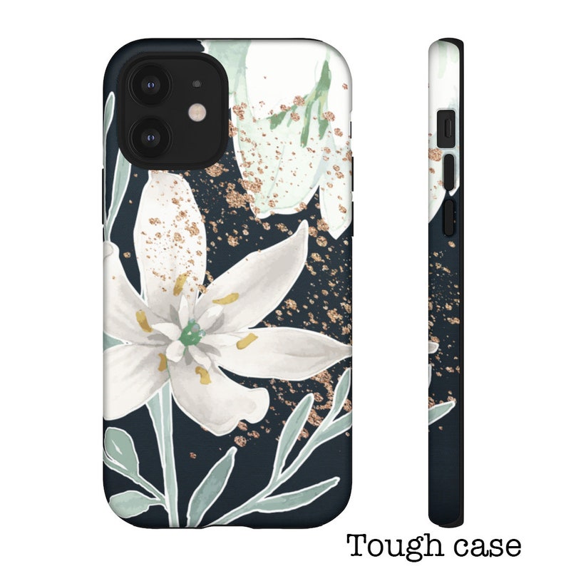 iPhone X case floral lilies iPhone 12 Pro Max Case White lily flower iPhone 12 Case gift for her iPhone 11 Pro Max Case iPhone 8 case