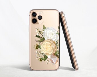 Rose iPhone 12 case clear, iPhone 12 pro case clear floral, iPhone 12 Pro Case, iPhone 11 Pro Case, iPhone case, flowers case present