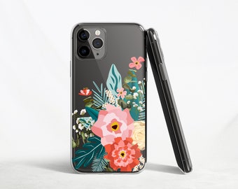 floral iPhone case clear, iPhone 12 Pro Max case, iPhone 12 mini case, iPhone 11 Pro Max, iPhone Xr, iPhone Xs, iPhone X, iPhone 8 case