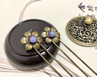 Angelit Blume Haarnadel, Retro Bronze Haarstab