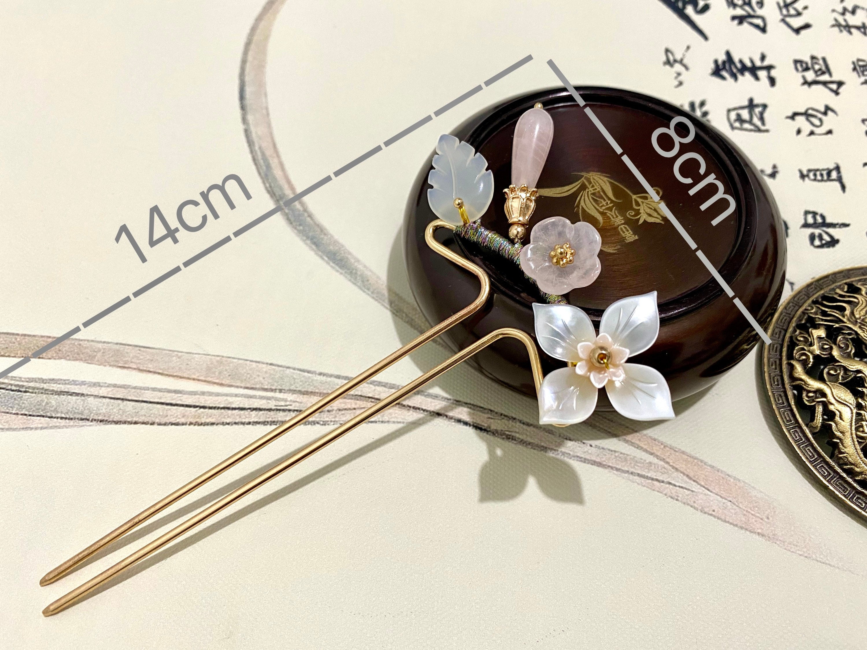 Rose Quartz Mother of Pearl-copper Hair Sticks Hair Pin  display picture 2