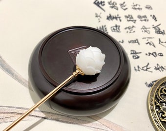 Lotus Flower Hair Stick, 14k Gold Plated Copper Hair Pin