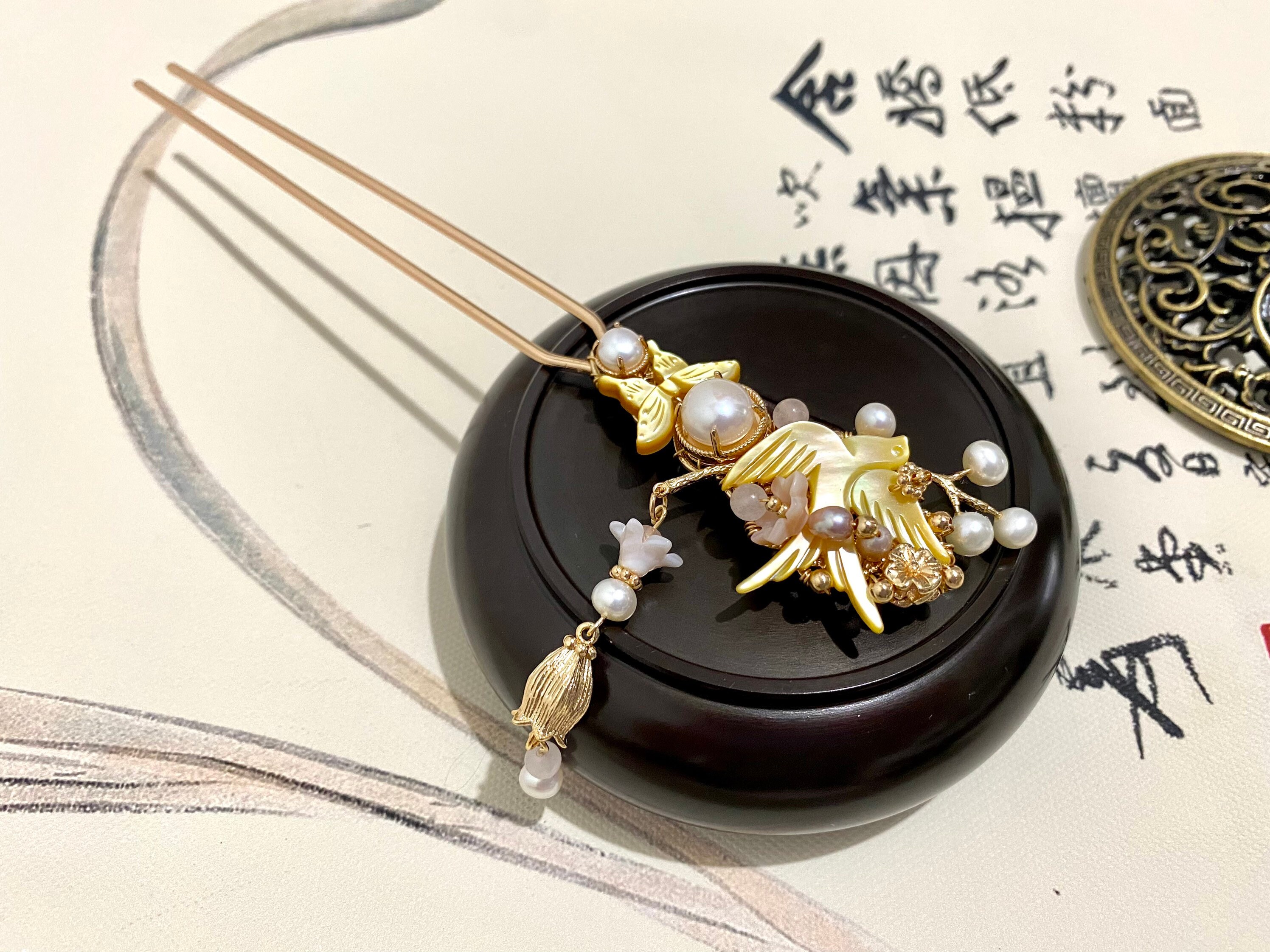 確認用ページ マザーオブパール ボタニカルリーフカービング