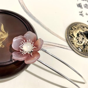 Antique Dark Red Czech Crystal Flower Plum Blossom Hair Sticks-Wedding hair jewelry hair fork-Chinese hair pin-Minimalist-gift for mom