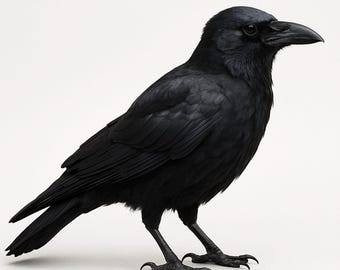 Realistic Crow 3D Model STL: Gothic Halloween Decor (Digital Download)(Not a Physical Product)