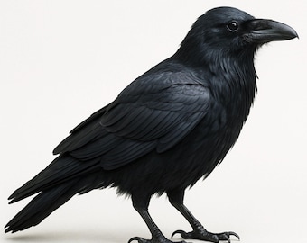 Realistic Raven 3D Model STL: Gothic Halloween Decor (Digital Download)(Not a Physical Product)