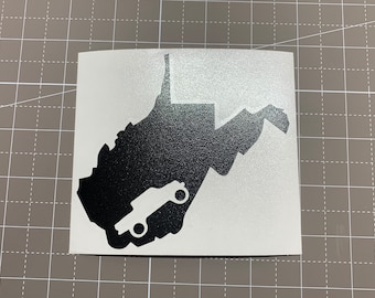 State Map Jeep Decal with Wrangler/Gladiator on it Vinyl