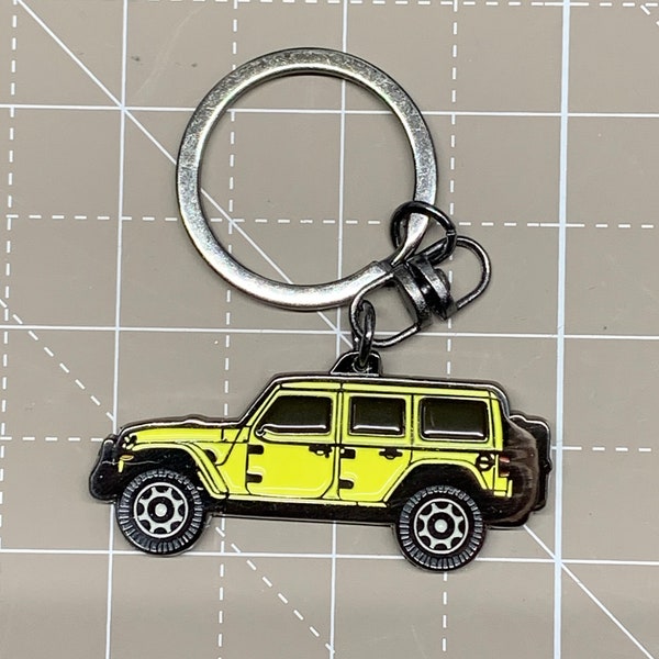 Keychain fit for Jeep Wrangler JL 2door or 4door both side image enamel
