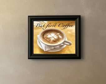 But First Coffee, Flower Vintage Style decor, Summer Print Digital Download ~ PDF PNG