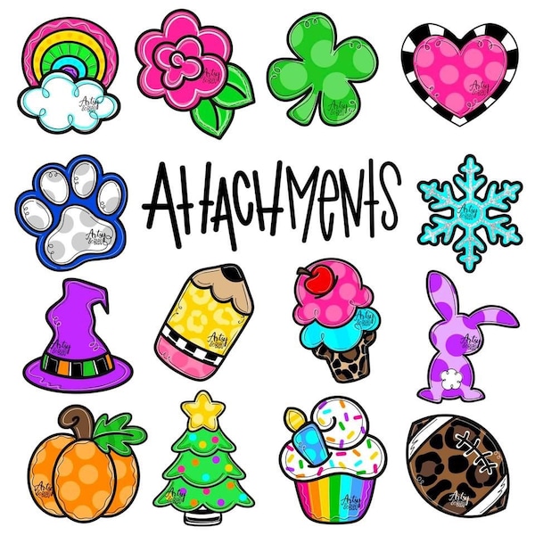 Interchangeable attachments set of 13 (paw print not included)