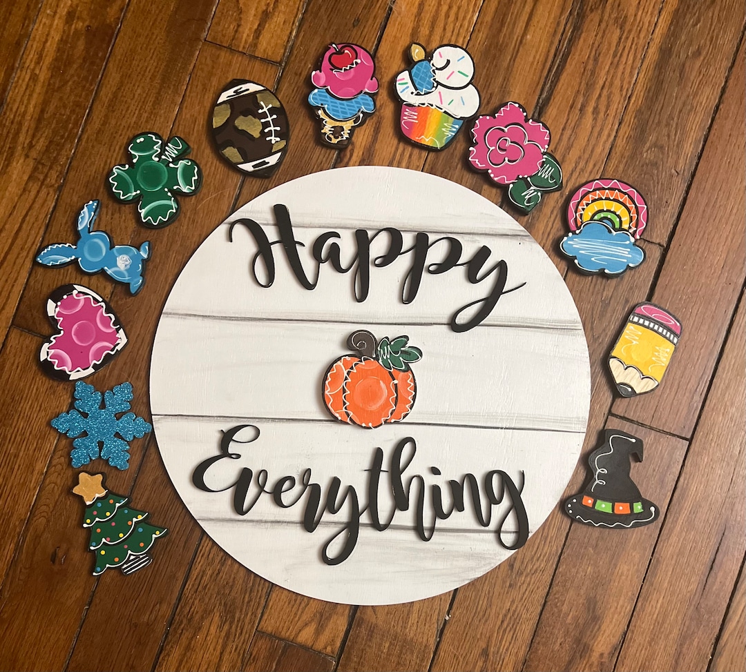 Happy Everything Door Hanger W/ Interchangeables Etsy