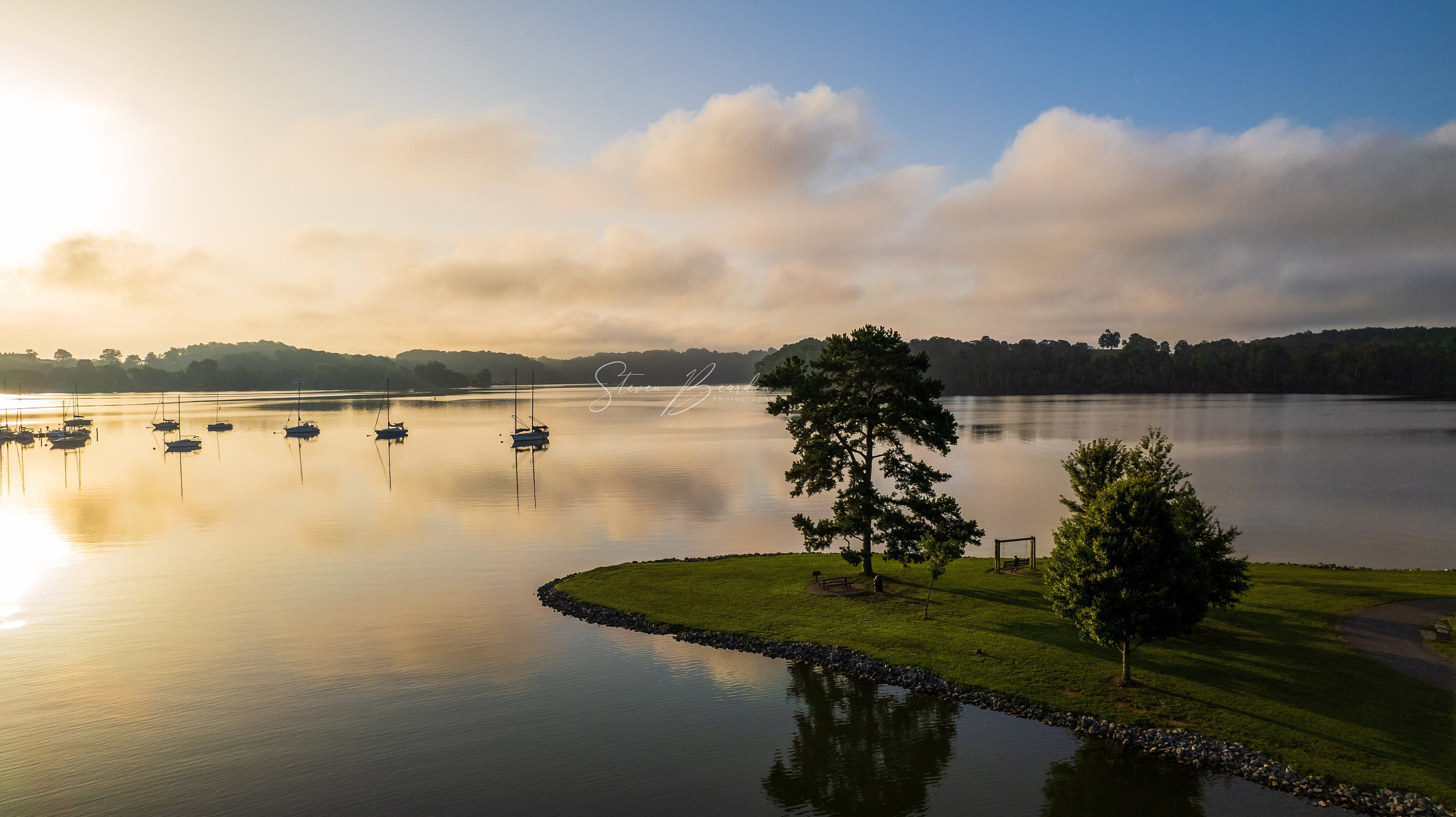 Morning Fog Rolling Across the Lake in Knoxville Tennessee
