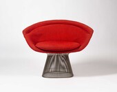 Warren Platner Lounge Chair in original Knoll Red Fabric
