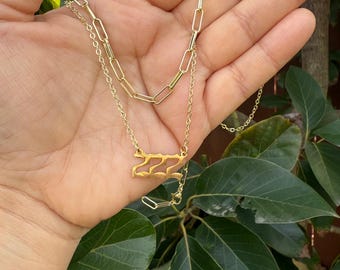 Angel Number Necklace Set: Gold Layered Pendant, Spiritual Jewelry
