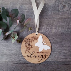 Butterfly wooden ornament - Memorial Ornament - Gift