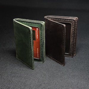 Kartenhalter aus Leder, Initialen Slim ID Wallet, Führerschein Halter, Minimalist Pocket Wallet
