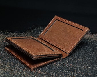 NAME card wallet, Leather card case, Credit card holder, Slim card holder, Small ID card wallet